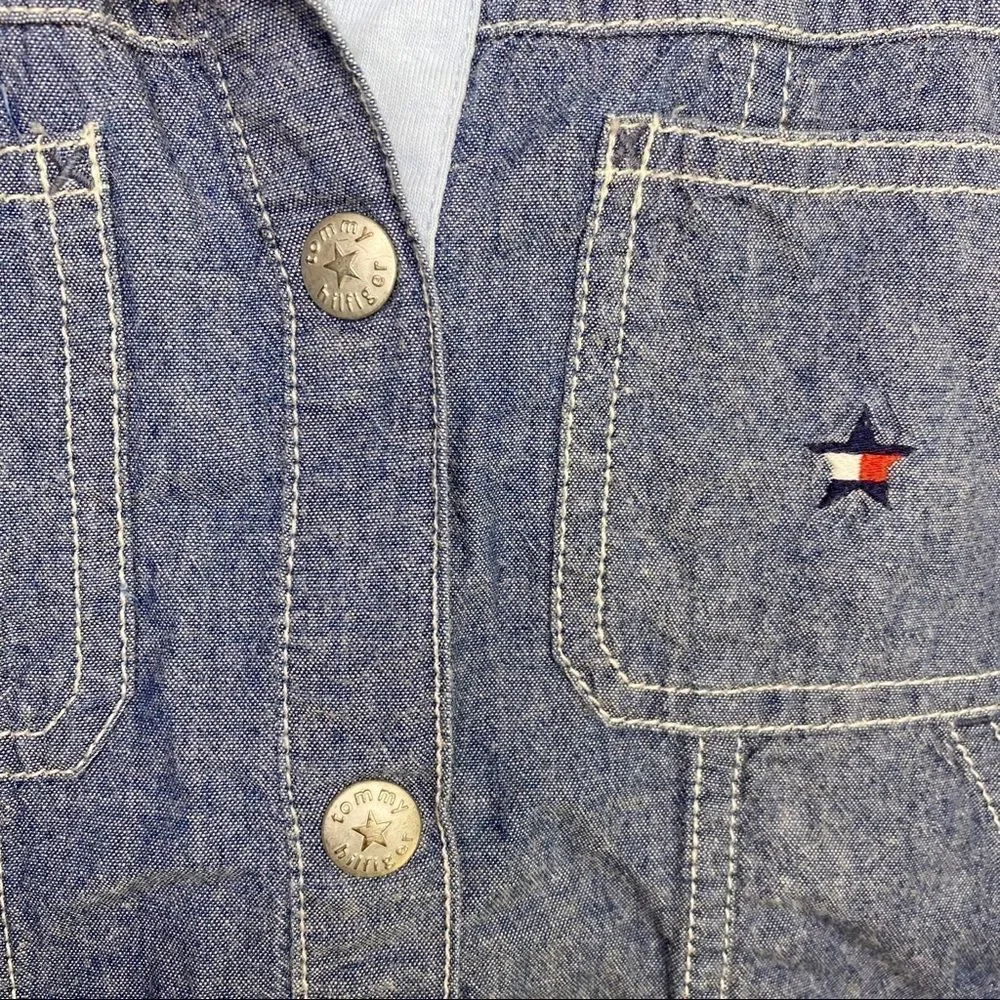 Tommy Hilfiger Chambray snap up jacket size Large